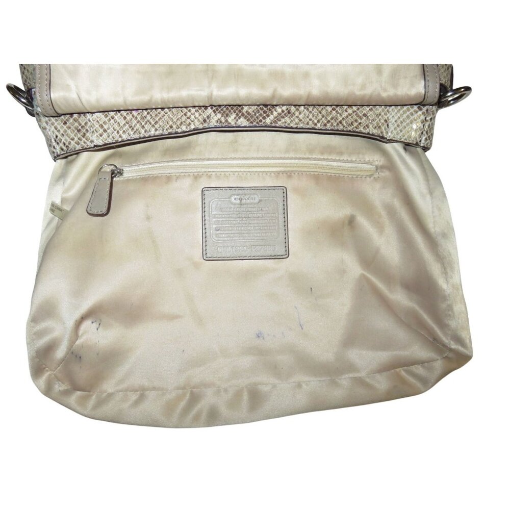 Coach 2013 Campbell Exotic Snakeskin Embossed Leather Flap Satchel Handbag 27895 - Picture 9 of 14